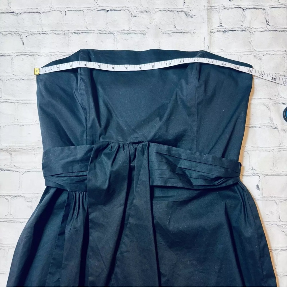 NWT Banana Republic Strapless Dress Women's 8 Back Slit Cotton Blend Black - Picture 7 of 11